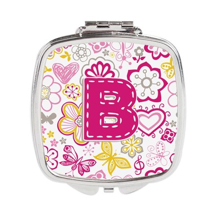Carolines Treasures Letter B Flowers and Butterflies Pink Compact Mirror CJ2005-BSCM